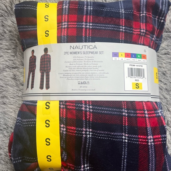 Nautica Women's 2pc Sleepwear Set, Silky Stretch Fleece, Small - Picture 3 of 4
